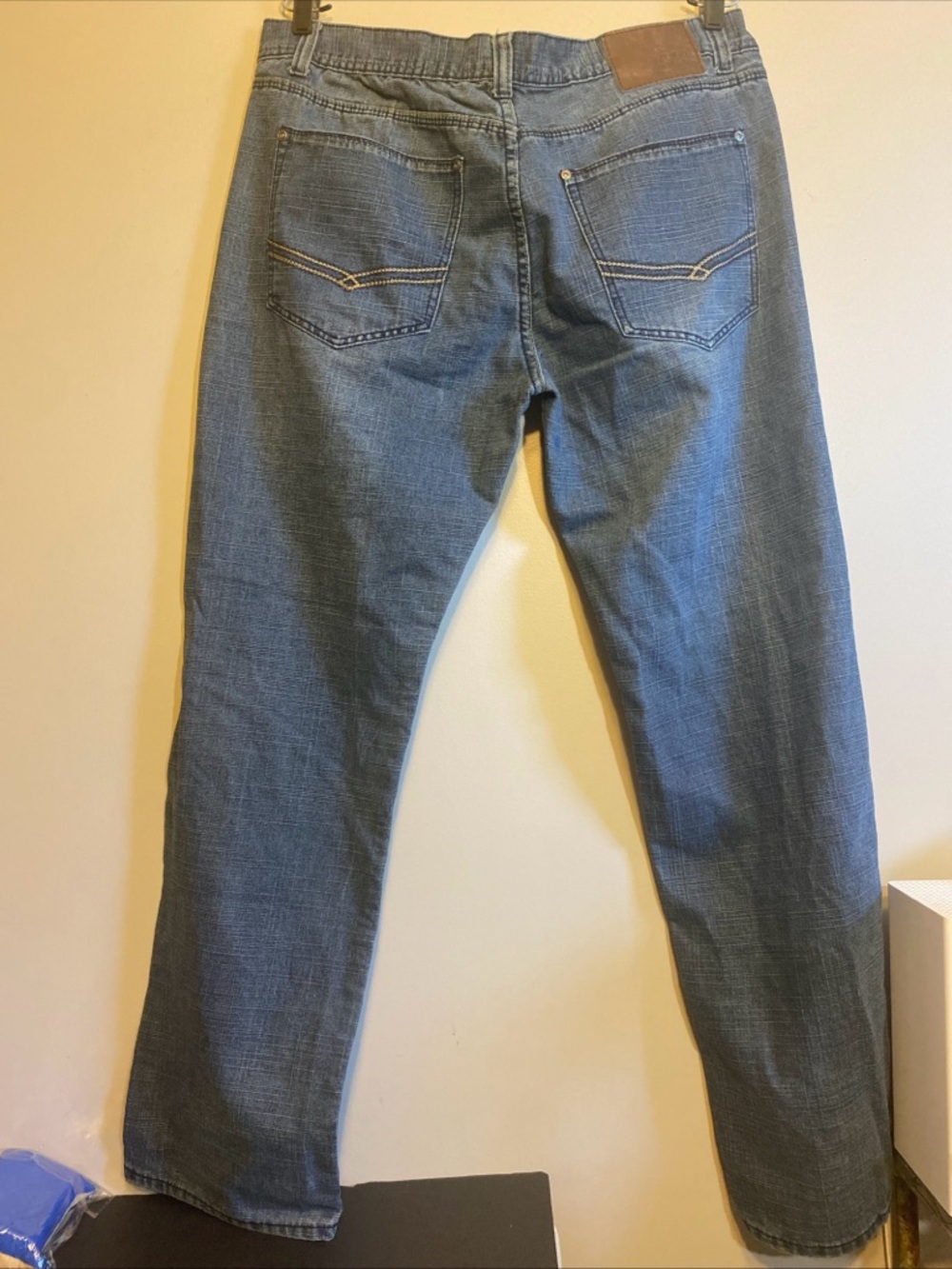 Vintage River Rock Blue Denim Relax Fit Straight Leg Jeans 40/34 Y2K